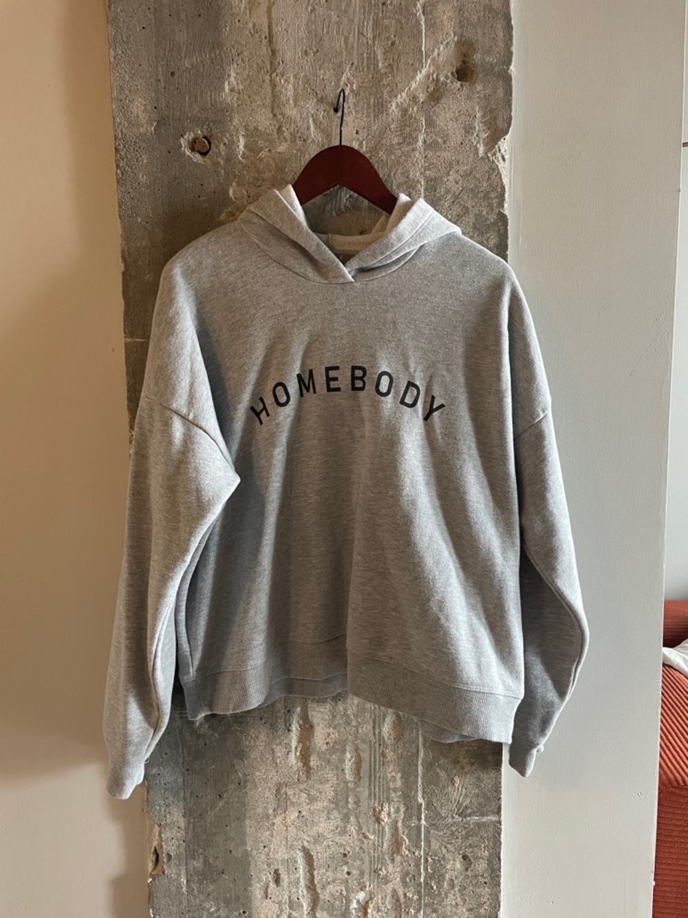 Oversized “Homebody” Grey Hoodie
